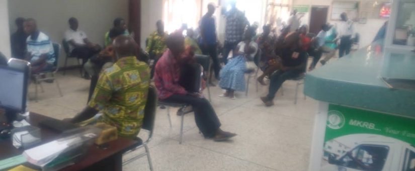 Observing Physical Distancing at Lower Manya Krobo Rural Bank on Monday, 30th March, 2020